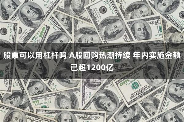 股票可以用杠杆吗 A股回购热潮持续 年内实施金额已超1200亿